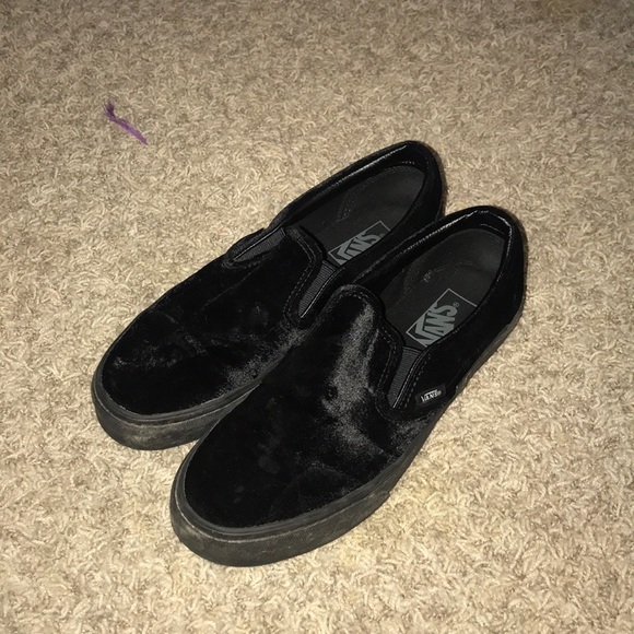 black velvet slip on vans